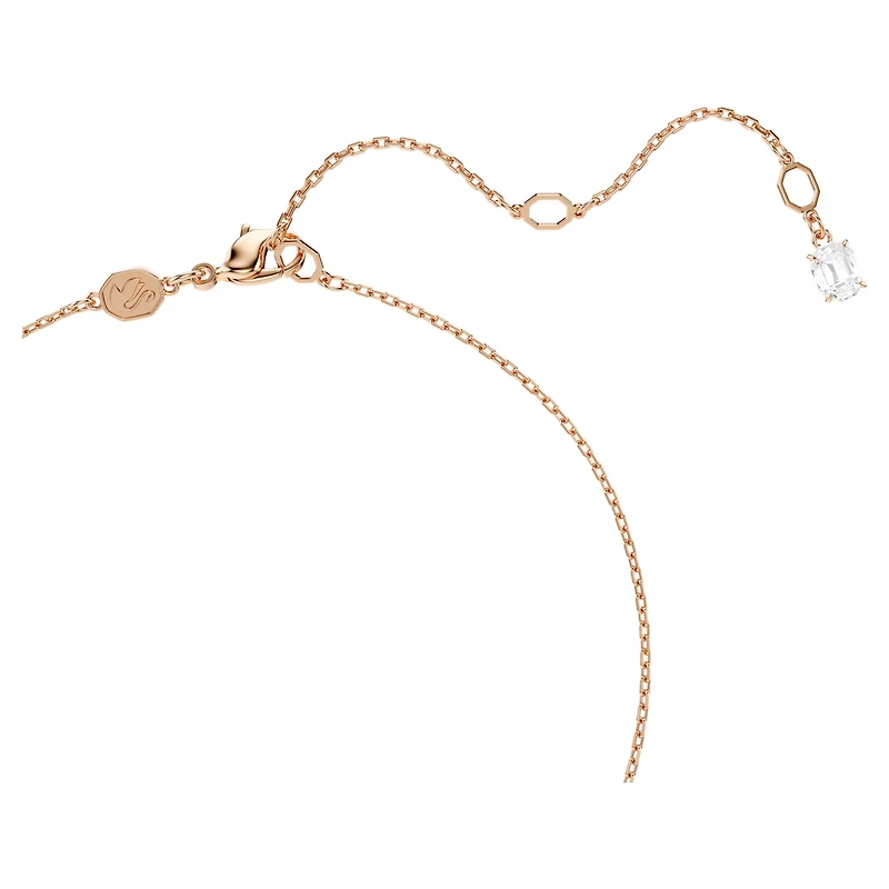 Swan pendant, Mixed cuts, Swan, Pink, 18K rose gold finish
