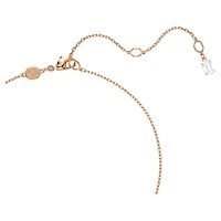 Swan pendant, Mixed cuts, Swan, Pink, 18K rose gold finish