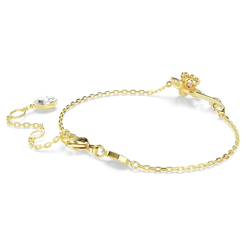 Idyllia bracelet, Mixed cuts, Flower, Multicoloured, Gold-tone plated by SWAROVSKI