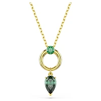 Mesmera pendant, Mixed cuts, Green, 18K gold finish