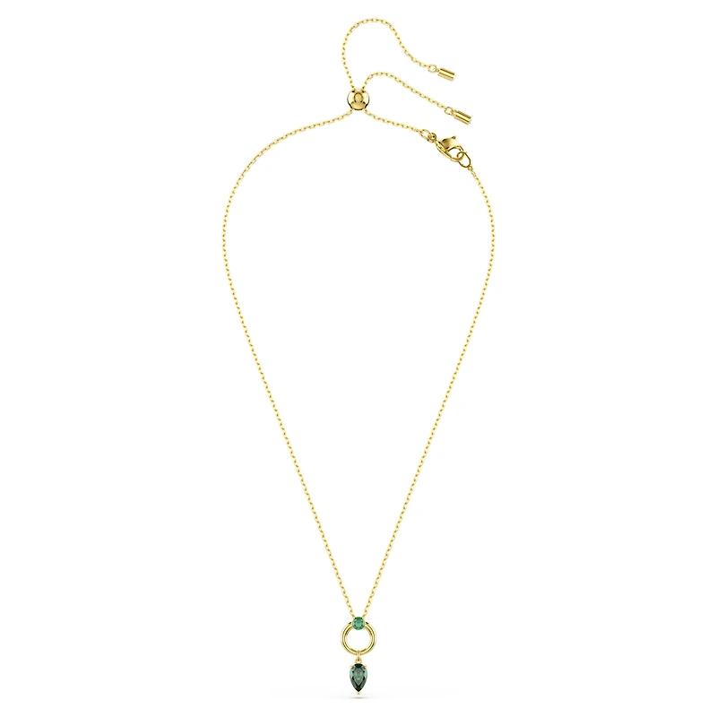 Mesmera pendant, Mixed cuts, Green, 18K gold finish
