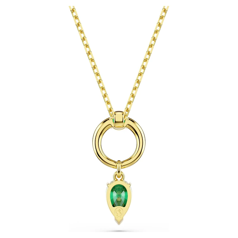 Mesmera pendant, Mixed cuts, Green, 18K gold finish