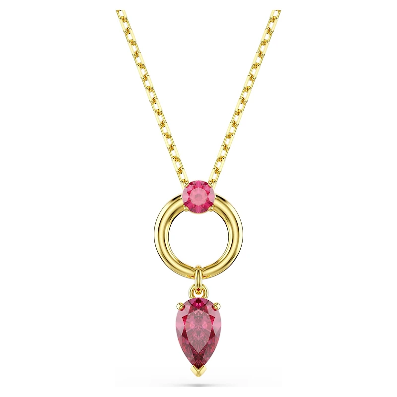 Mesmera pendant, Mixed cuts, Red, 18K gold finish