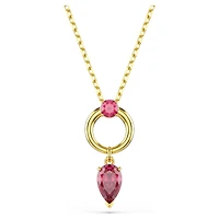 Mesmera pendant, Mixed cuts, Red, 18K gold finish