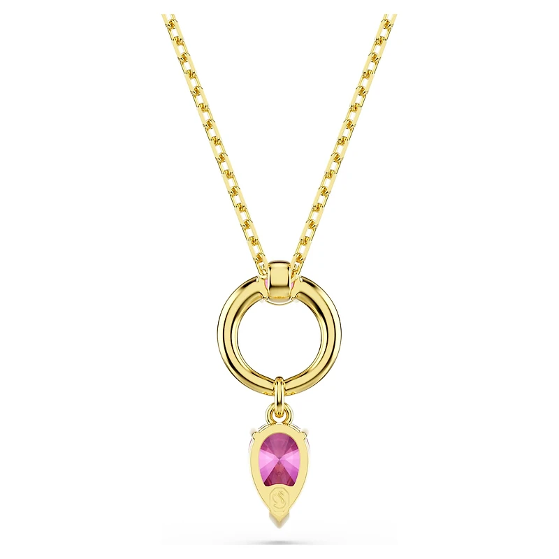 Mesmera pendant, Mixed cuts, Red, 18K gold finish