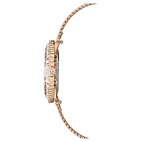 Matrix octagon watch, Metal bracelet, Rose gold tone, Rose gold-tone finish by SWAROVSKI