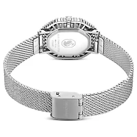 Matrix octagon watch, Metal bracelet, Silver tone, Stainless steel by SWAROVSKI