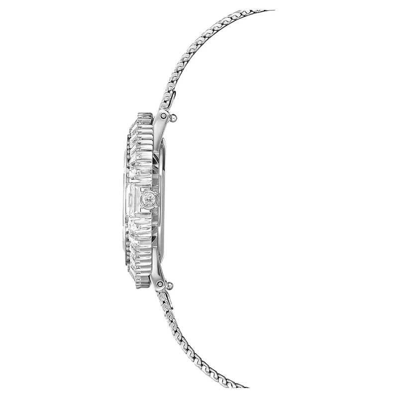 Matrix octagon watch, Metal bracelet, Silver tone, Stainless steel by SWAROVSKI