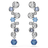 Constella drop earrings, Mixed cuts, Blue, Rhodium plated by SWAROVSKI