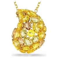 Gema pendant and brooch, Yellow, 18K gold finish