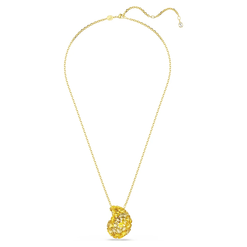 Gema pendant and brooch, Yellow, 18K gold finish