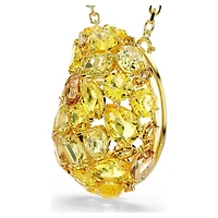 Gema pendant and brooch, Yellow, 18K gold finish