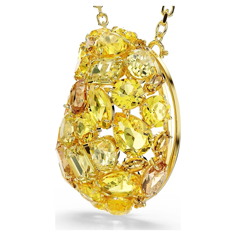 Gema pendant and brooch, Yellow, Gold-tone plated by SWAROVSKI