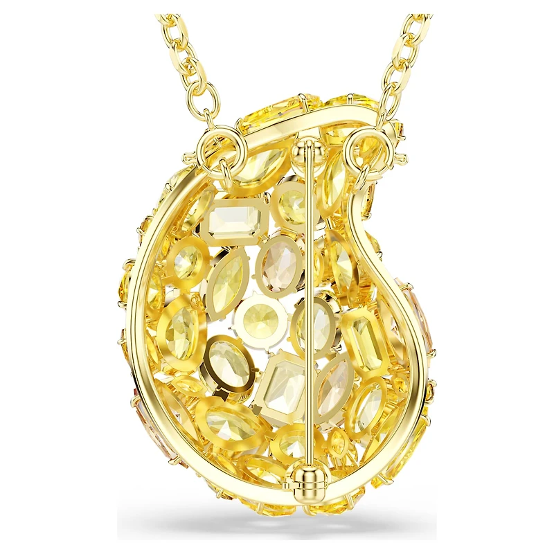 Gema pendant and brooch, Yellow, 18K gold finish