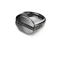 Dextera ring, Octagon shape, Round cut, Black, Ruthenium plated by SWAROVSKI