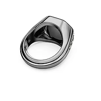 Dextera ring, Octagon shape, Round cut, Black, Ruthenium plated by SWAROVSKI