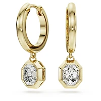 Octagon drop earrings, Lab-grown diamonds 1.0 ct tw, Octagon shape, 14K yellow gold by SWAROVSKI