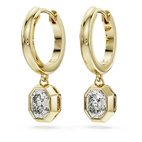 Octagon drop earrings, Lab-grown diamonds 1.0 ct tw, Octagon shape, 14K yellow gold by SWAROVSKI