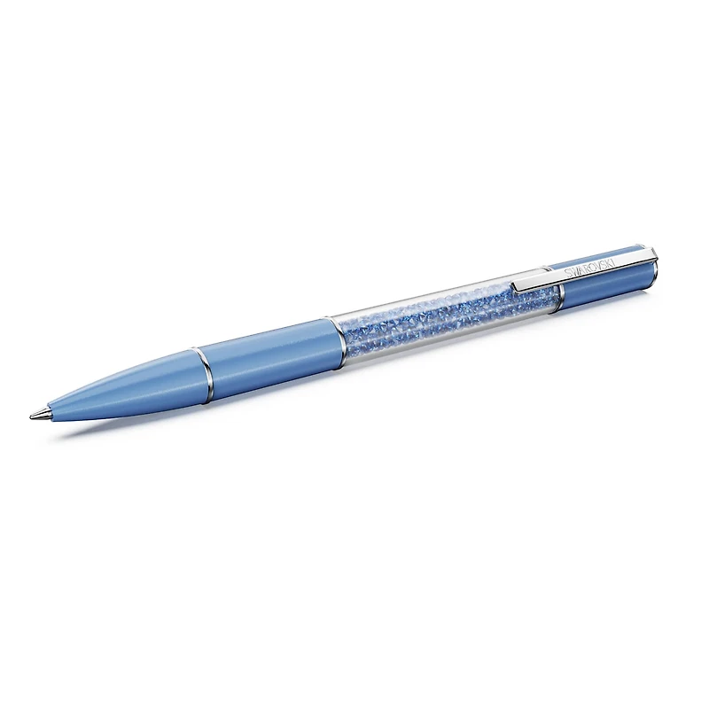 Crystalline ballpoint pen, ReCreated™ crystals, Blue, Blue lacquered, chrome plated by SWAROVSKI