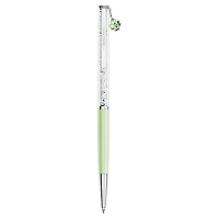 Crystalline ballpoint pen, Clover, Green, Green lacquered, Chrome plated by SWAROVSKI