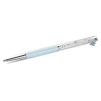 Crystalline ballpoint pen, Teddy, Blue, Blue lacquered, Chrome plated by SWAROVSKI