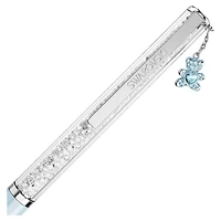 Crystalline ballpoint pen, Teddy, Blue, Blue lacquered, Chrome plated by SWAROVSKI
