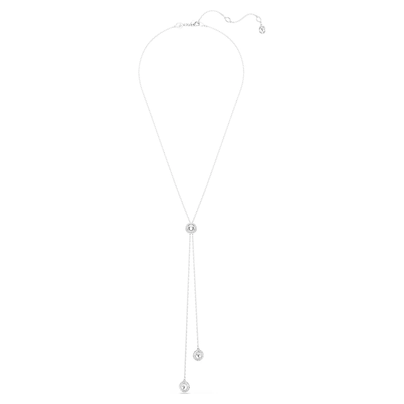 Una Angelic Y pendant, Round cut, White, Rhodium plated by SWAROVSKI