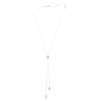 Una Angelic Y pendant, Round cut, White, Rhodium plated by SWAROVSKI