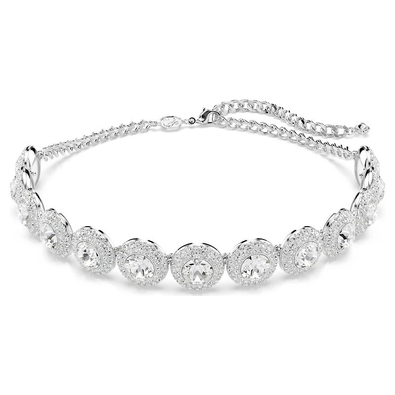 Una Angelic choker, White, Rhodium plated by SWAROVSKI