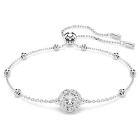 Una Angelic bracelet, Round cut, White, Rhodium plated by SWAROVSKI
