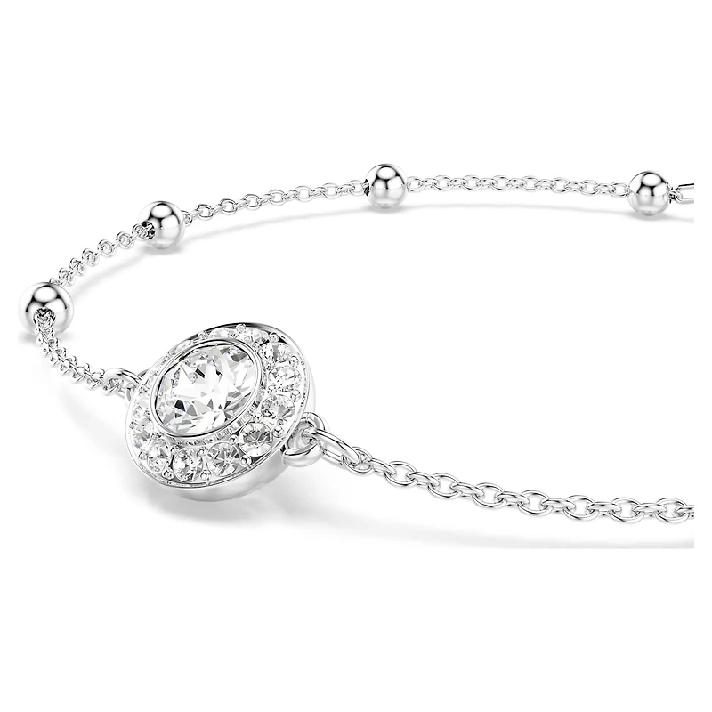 Una Angelic bracelet, Round cut, White, Rhodium plated by SWAROVSKI