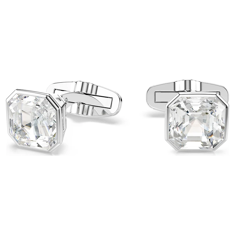 Millenia cufflinks, Octagon cut, White, Rhodium plated by SWAROVSKI