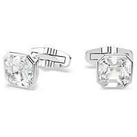 Millenia cufflinks, Octagon cut, White, Rhodium plated by SWAROVSKI