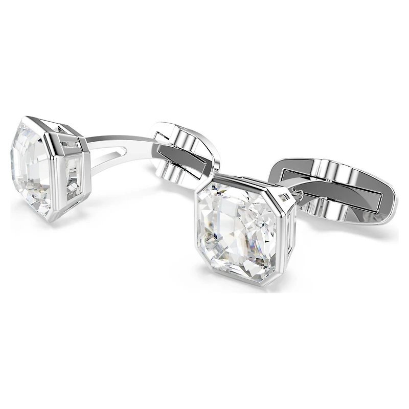 Millenia cufflinks, Octagon cut, White, Rhodium plated by SWAROVSKI