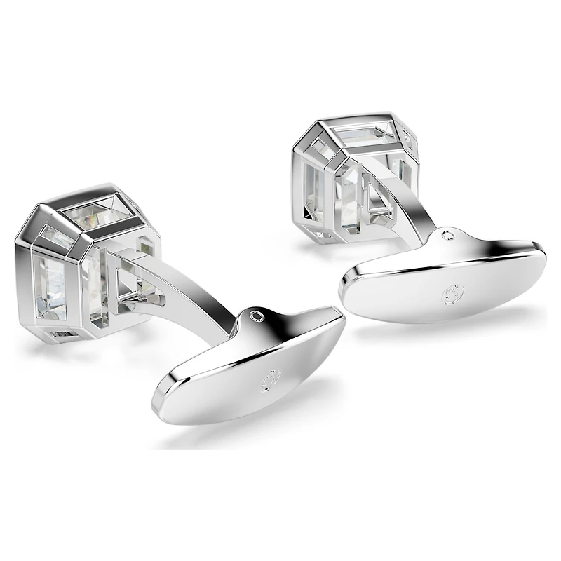 Millenia cufflinks, Octagon cut, White, Rhodium plated by SWAROVSKI