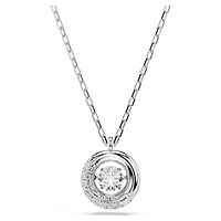 Dextera pendant, Round cut, White, Rhodium plated by SWAROVSKI