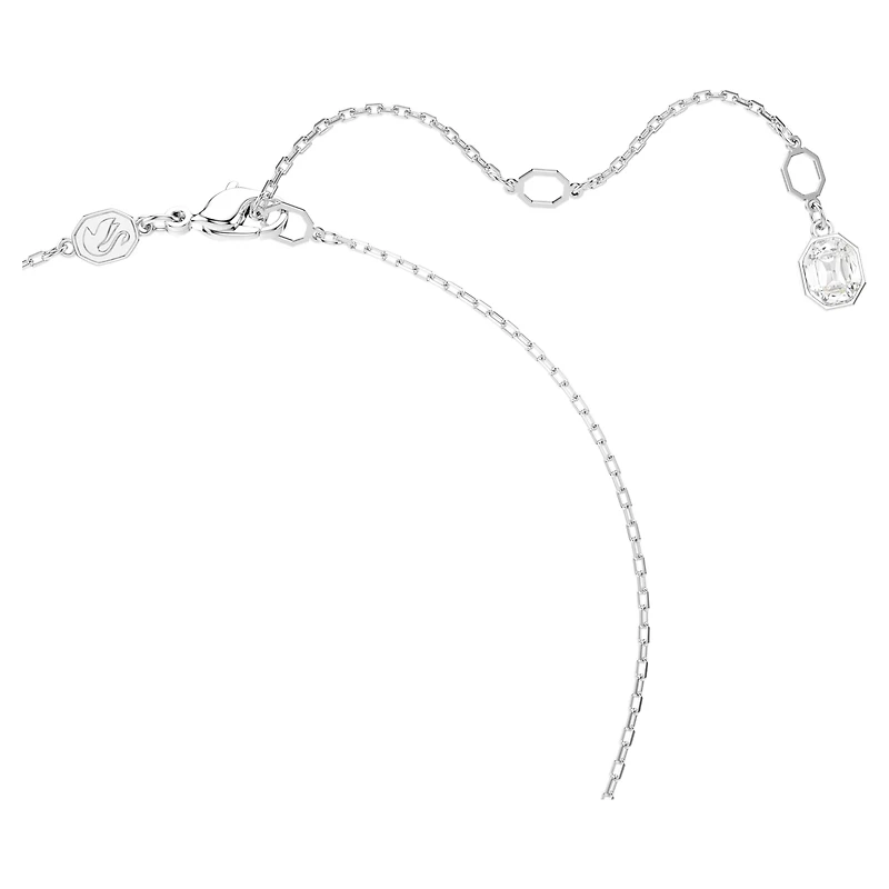 Dextera pendant, Round cut, White, Rhodium plated by SWAROVSKI