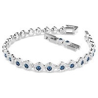 Una Angelic bracelet, Round cut, Blue, Rhodium plated by SWAROVSKI