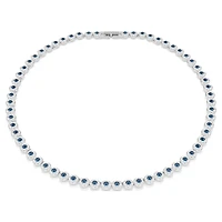 Una Angelic necklace, Round cut, Blue, Rhodium plated by SWAROVSKI