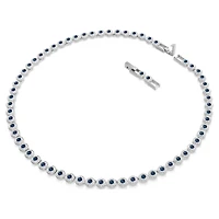 Una Angelic necklace, Round cut, Blue, Rhodium plated by SWAROVSKI