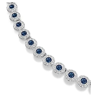 Una Angelic necklace, Round cut, Blue, Rhodium plated by SWAROVSKI