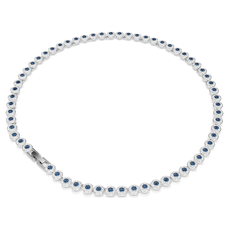 Una Angelic necklace, Round cut, Blue, Rhodium plated by SWAROVSKI
