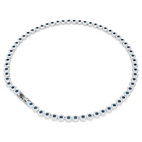 Una Angelic necklace, Round cut, Blue, Rhodium plated by SWAROVSKI