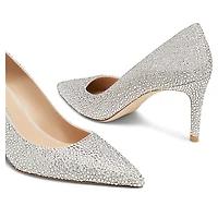 Stuart WEITZMAN Power Shine pump, White by SWAROVSKI