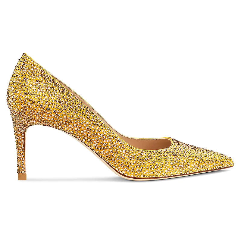 STUART WEITZMAN Stuart Power Shine pump, Yellow by SWAROVSKI