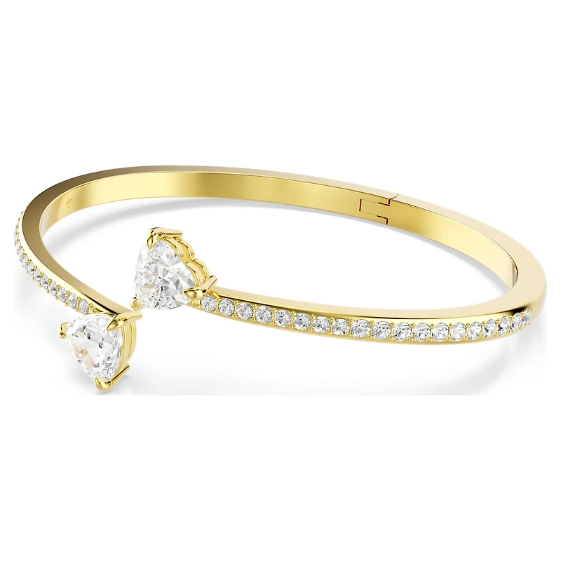 Mesmera Attract bangle, Heart, White, Gold-tone plated by SWAROVSKI