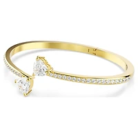 Mesmera Attract bangle, Heart, White, Gold-tone plated by SWAROVSKI