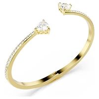 Mesmera Attract bangle, Heart, White, Gold-tone plated by SWAROVSKI