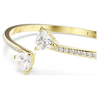 Mesmera Attract bangle, Heart, White, Gold-tone plated by SWAROVSKI
