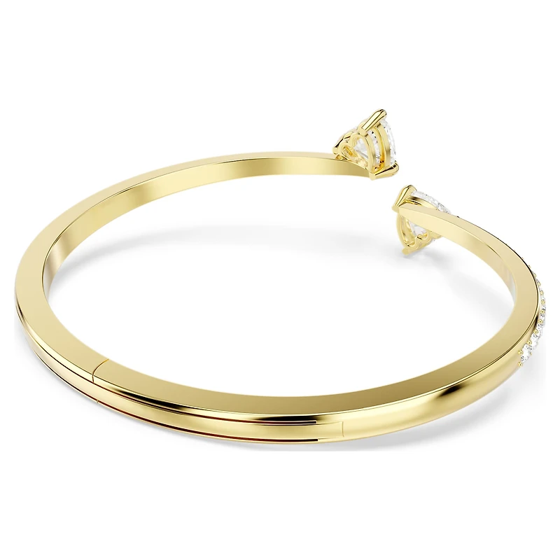 Mesmera Attract bangle, Heart, White, Gold-tone plated by SWAROVSKI